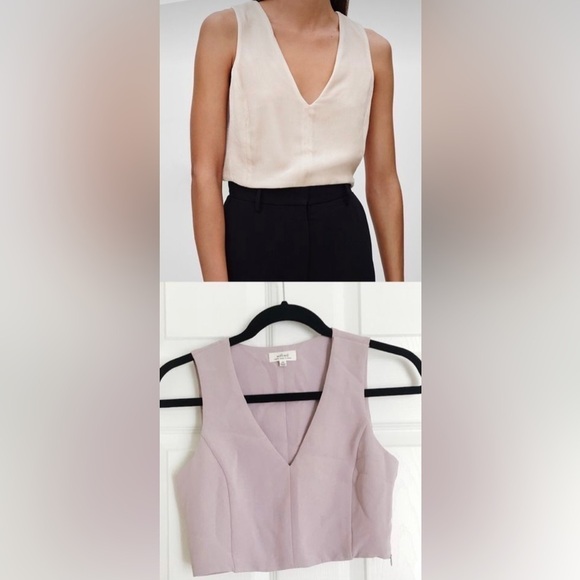 Wilfred Tops - Aritzia WILFRED DAUPHINE CROPPED V NECK BLOUSE TOP SIZE  MEDIUM LILAC PURPLE